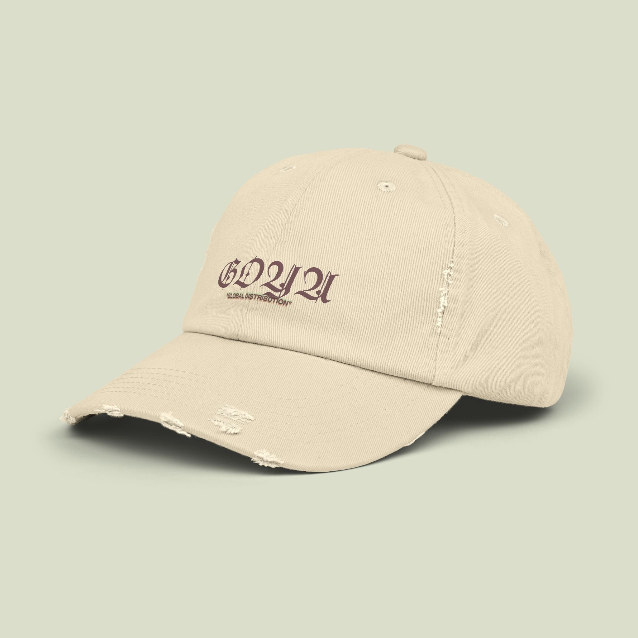 "GLOBAL DISTRIBUTION" GOYA SPLY RETRO-FUTURISTIC LOGO CAP