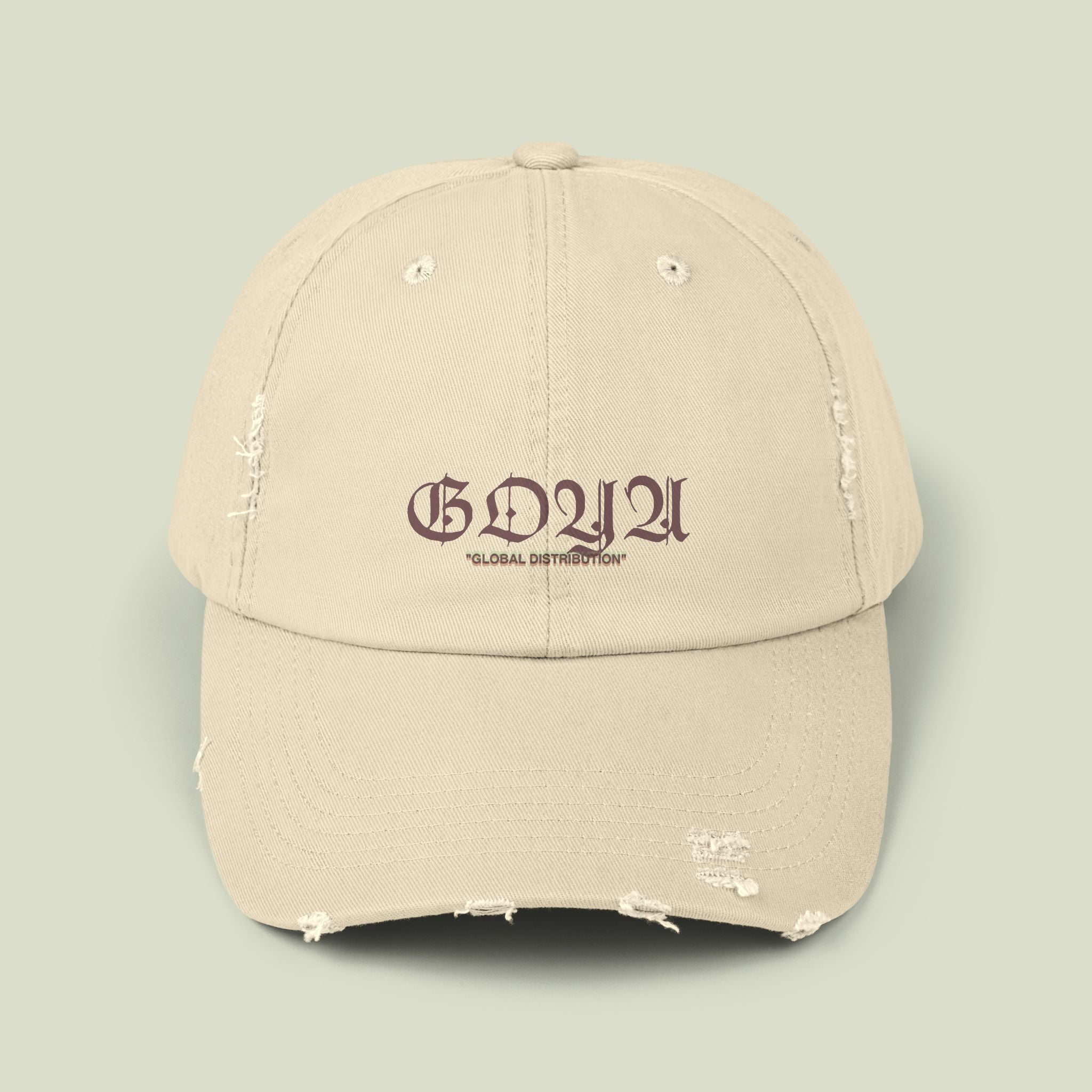 "GLOBAL DISTRIBUTION" GOYA SPLY RETRO-FUTURISTIC LOGO CAP